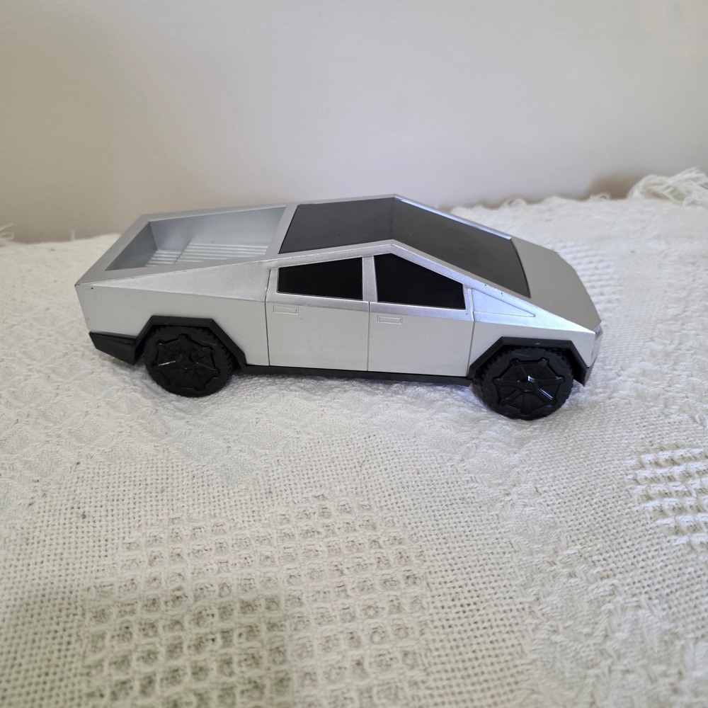 Tesla Cybertruck RC Toy Car Kids Silver Futuristic Pickup Truck Cyberpunk Style
